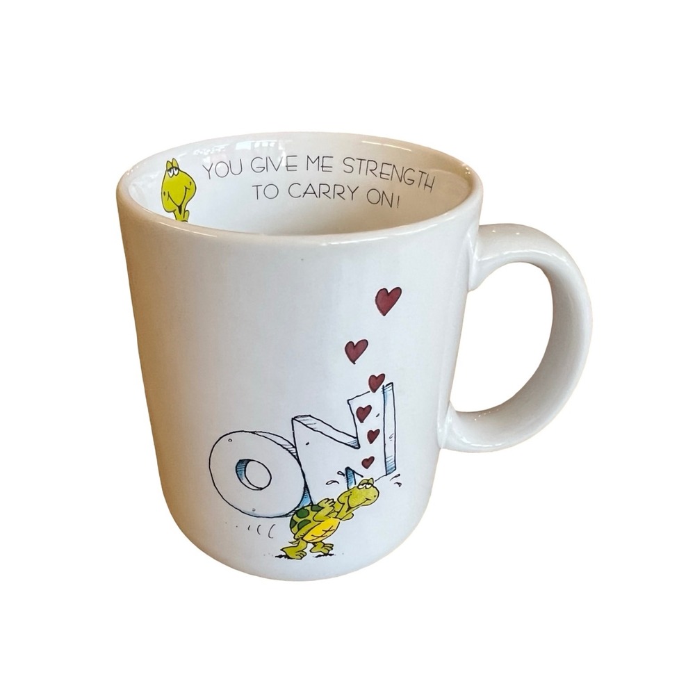 Vintage Vagabond Papel Turtle "Strength To Carry On" Mug Gift Japan Kitschy Pun
